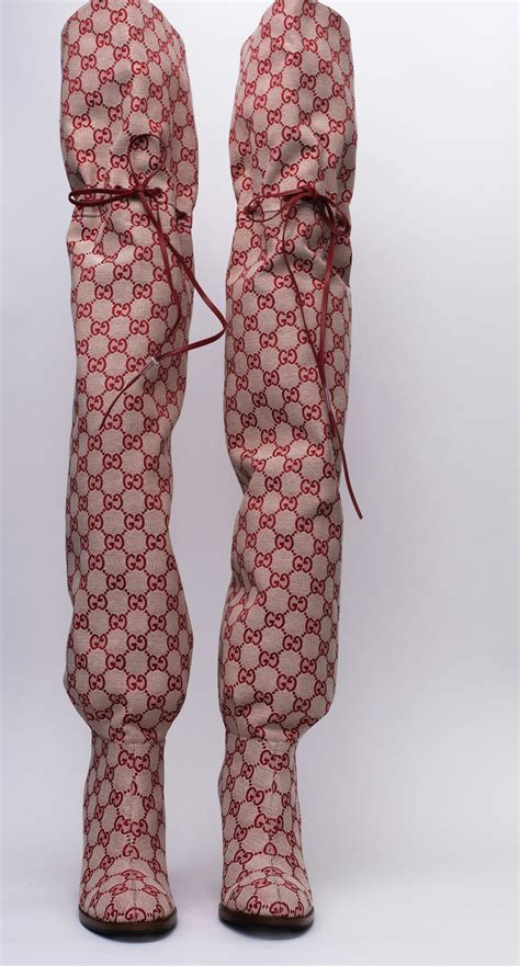 gucci pochette monogram|gucci monogram thigh high boots.